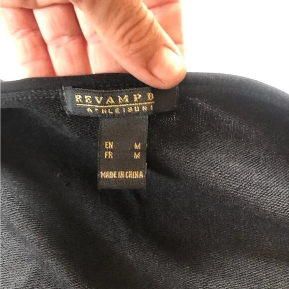 Wrap Top from Revamped - Black Medium Ballet Style Short Sleeved - Picture 2 of 6